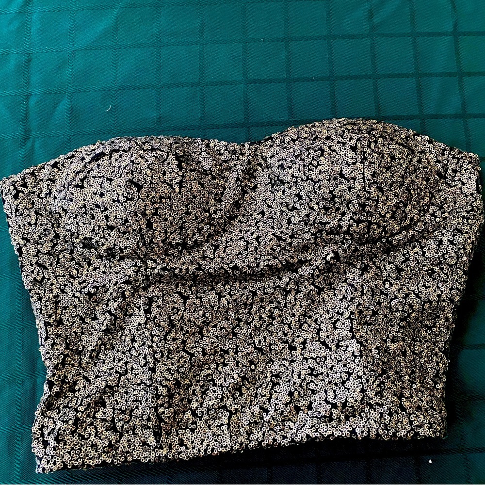 TCEC Gold Sequin strapless